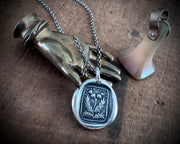 Scottish thistles wax seal necklace - FRAE YE KEN WHA