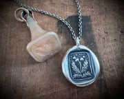 Scottish thistles wax seal necklace - FRAE YE KEN WHA
