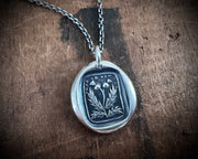 Scottish thistles wax seal necklace - FRAE YE KEN WHA