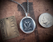 Scottish thistles wax seal necklace - FRAE YE KEN WHA