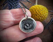 Scottish thistle wax seal necklace - dinna forget me - outlander jewelry