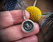 Scottish thistle wax seal necklace - wax seal jewelry