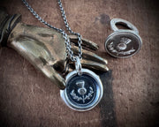 Scottish thistle wax seal necklace - wax seal jewelry