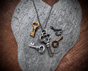 quatrefoil skeleton key pendant - gothic jewelry