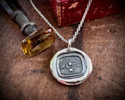 winged hourglass wax seal necklace - carpe diem - seize the day