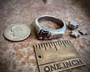 tiny star fossil ring - crinoid star - fossil hunter jewelry