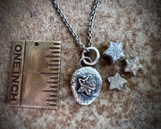 tiny star fossil pendant - crinoid star - fossil hunter jewelry