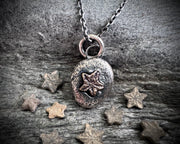 tiny star fossil pendant - crinoid star - fossil hunter jewelry