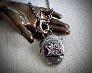 tiny star fossil pendant - crinoid star - fossil hunter jewelry