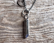 quartz crystal necklace pendant - silver quartz jewelry