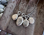 beach pebble necklace pendant in sterling silver