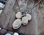 beach pebble necklace pendant in sterling silver