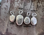 beach pebble necklace pendant in sterling silver
