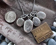 beach pebble necklace pendant in sterling silver