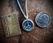 small peace sign wax seal necklace pendant - nostalgic wax seal jewelry