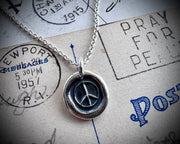 small peace sign wax seal necklace pendant - nostalgic wax seal jewelry