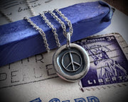 small peace sign wax seal necklace pendant - nostalgic wax seal jewelry