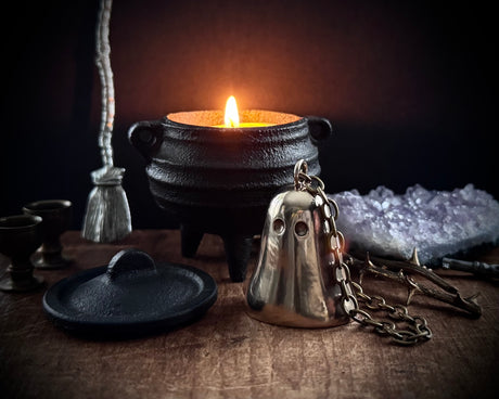 Fiammetta the ghost candle snuffer - large bronze ghost for the home