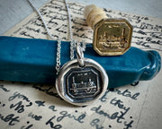 train wax seal necklace