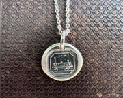 steam train wax seal necklace