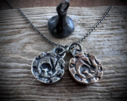 hare wax seal intaglio relic pendant - medieval wax seal jewelry