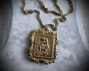 large Victorian lovers swivel locket with tintype photo - antique jewelry
