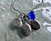 beach pebble necklace pendant in sterling silver