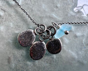 beach pebble necklace pendant in sterling silver