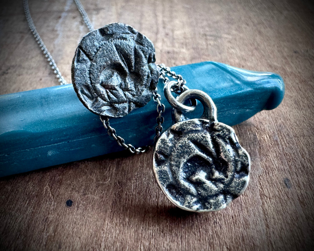 hare wax seal intaglio relic pendant - medieval wax seal jewelry