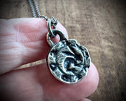 hare wax seal intaglio relic pendant - medieval wax seal jewelry