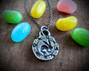 hare wax seal intaglio relic pendant - medieval wax seal jewelry
