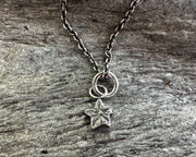tiny star fossil necklace charm