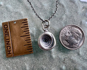 spiral shell necklace pendant in sterling silver - organic puka spiral jewelry