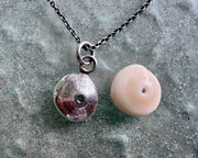 spiral shell necklace pendant in sterling silver - organic puka spiral jewelry
