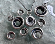 spiral shell necklace pendant in sterling silver - organic puka spiral jewelry