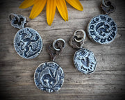 hare intaglio seal relic necklace - medieval wax seal jewelry
