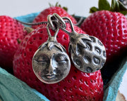 Strawberry Moon necklace pendant ... sterling silver celestial full moon jewelry