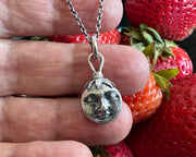 Strawberry Moon necklace pendant ... sterling silver celestial full moon jewelry