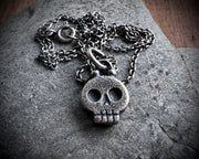 skull necklace pendant - memento mori jewelry