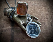 lantern wax seal necklace - brighter hours will come