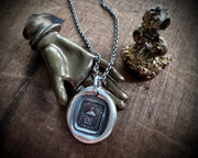 lantern wax seal necklace - brighter hours will come