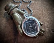 lantern wax seal necklace - brighter hours will come