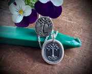 tree of life wax seal necklace - medieval wax seal jewelry