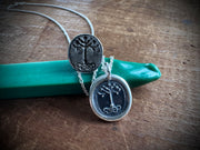 tree of life wax seal necklace - medieval wax seal jewelry