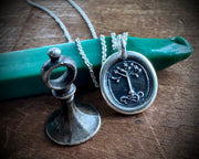tree of life wax seal necklace - medieval wax seal jewelry
