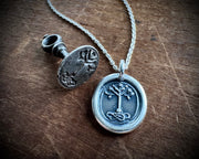 tree of life wax seal necklace - medieval wax seal jewelry