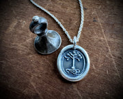 tree of life wax seal necklace - medieval wax seal jewelry