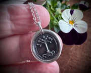tree of life wax seal necklace - medieval wax seal jewelry