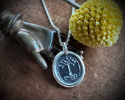 tree of life wax seal necklace - medieval wax seal jewelry