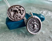 mermaid wax seal necklace - wax seal jewelry